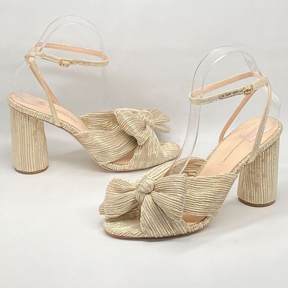 Loeffler Randall Camellia Knotted Lamé Sandals size 8 - Picture 8 of 12